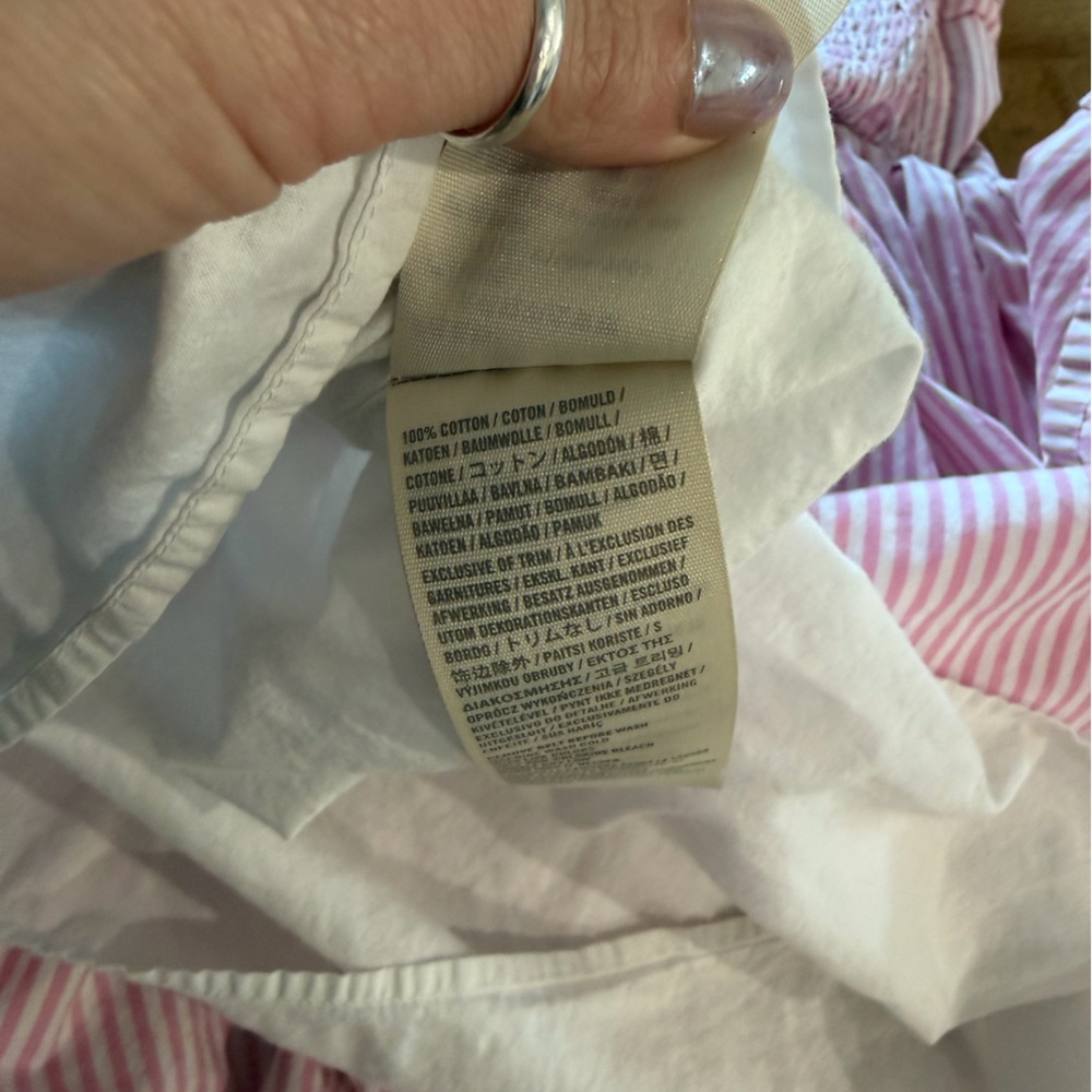 Vintage Abercrombie & Fitch Pink Stripe Strapless Dress S Y2K Coquette Preppy - Picture 8 of 10